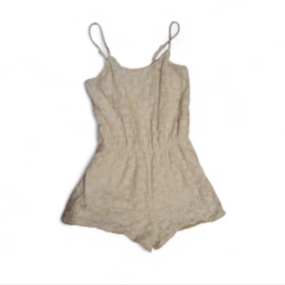 Elegant Cream Lace Romper